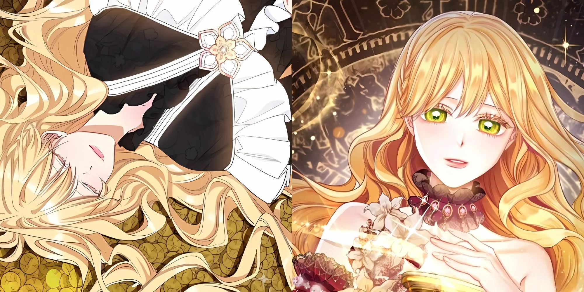 Aria Roscente với chiếc đồng hồ cát trong Manhwa The Villainess Turns the Hourglass, chuẩn bị trả thù