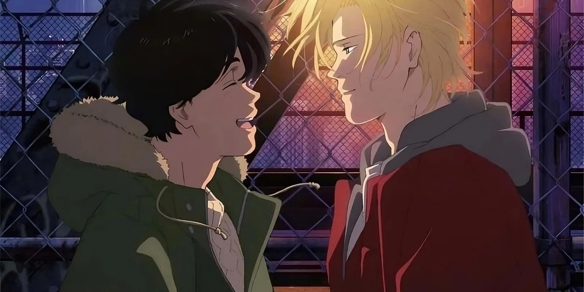 Ash và Eiji nhìn vào nhau trong Banana Fish