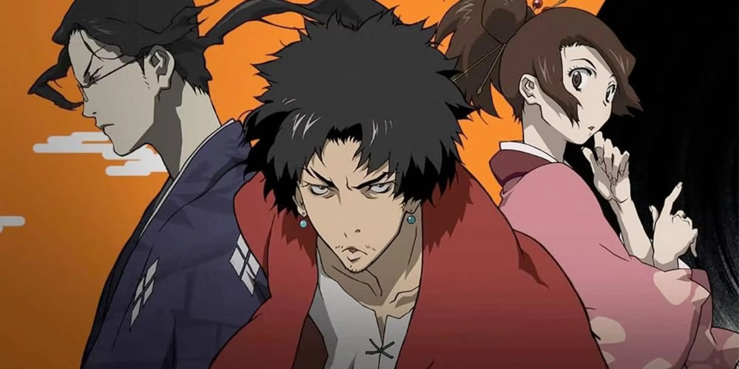 Ba nhân vật chính Mugen, Jin và Fuu trong cuộc hành trình ở Samurai Champloo.