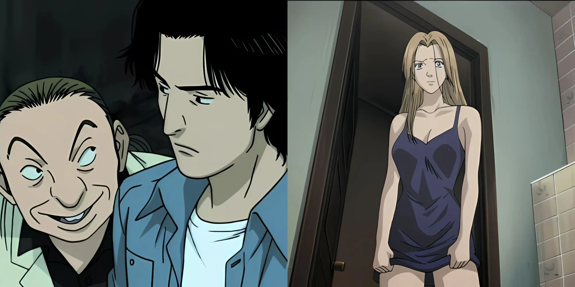 Bác sĩ Kenzou Tenma và cậu bé Johan Liebert trong anime Monster