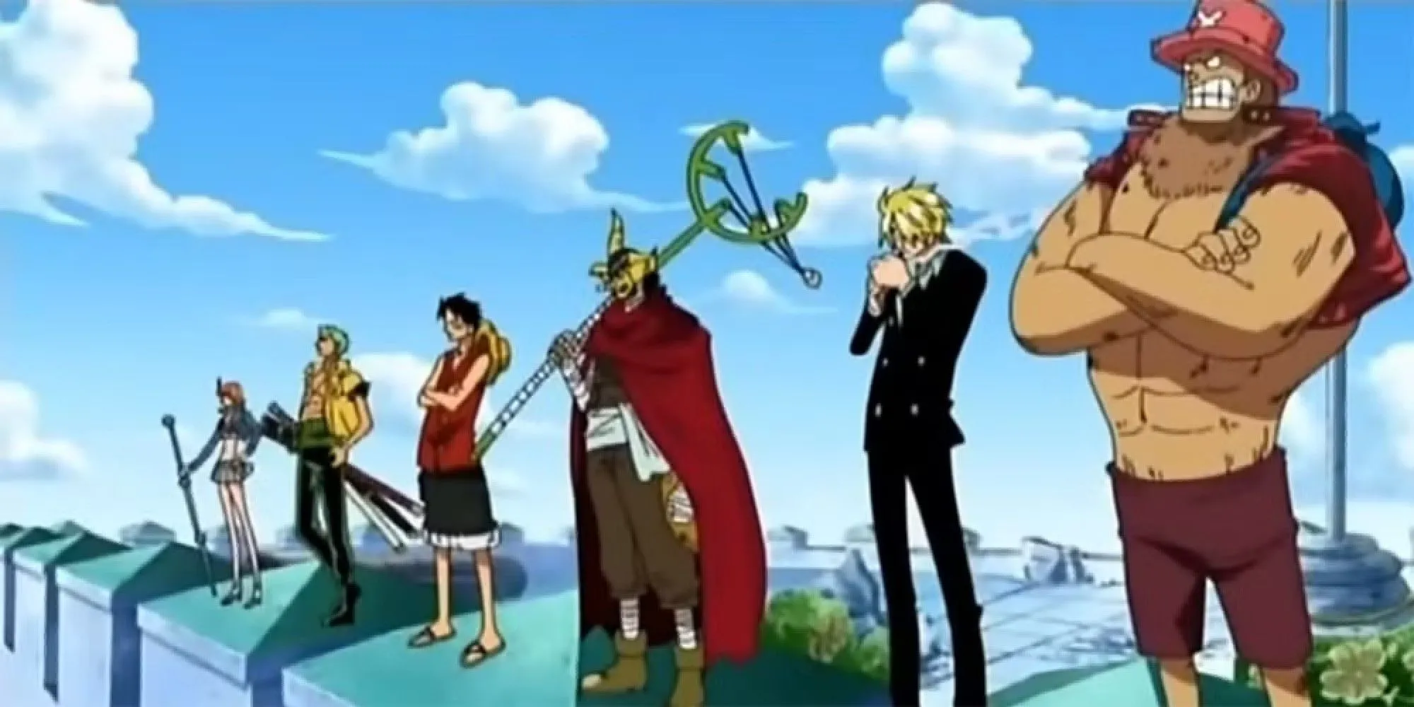 Băng hải tặc Mũ Rơm trong arc Enies Lobby của anime One Piece huyền thoại