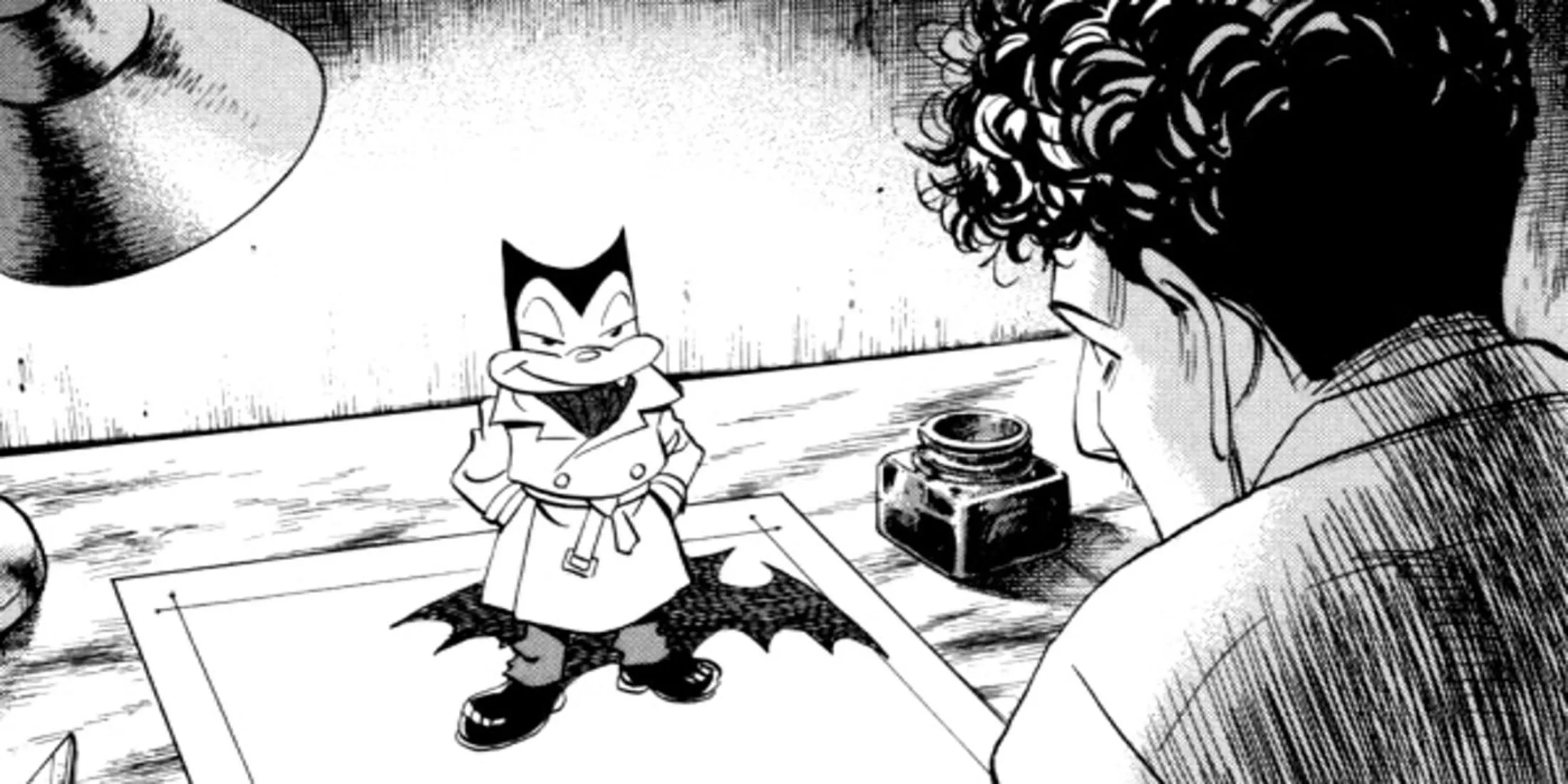 Bìa manga Billy Bat với hình ảnh con dơi bí ẩn và nhân vật Kevin Yamagata