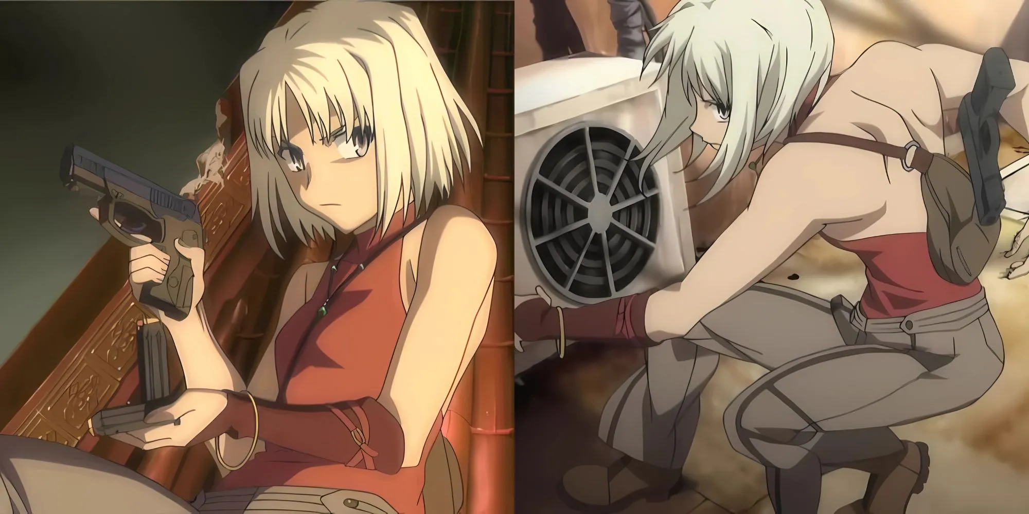 Canaan cầm khẩu Sig Sauer P226 trong anime Canaan