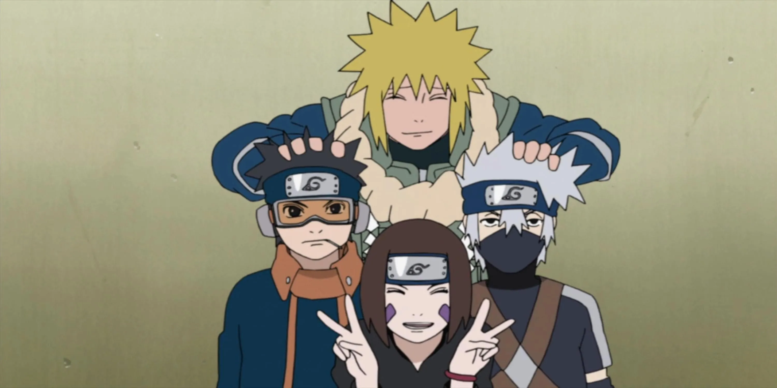 Đội Minato (Kakashi, Obito, Rin) trong Đại chiến Ninja lần thứ ba, bối cảnh của arc tiền truyện Naruto Shippuden: Kakashi Gaiden.
