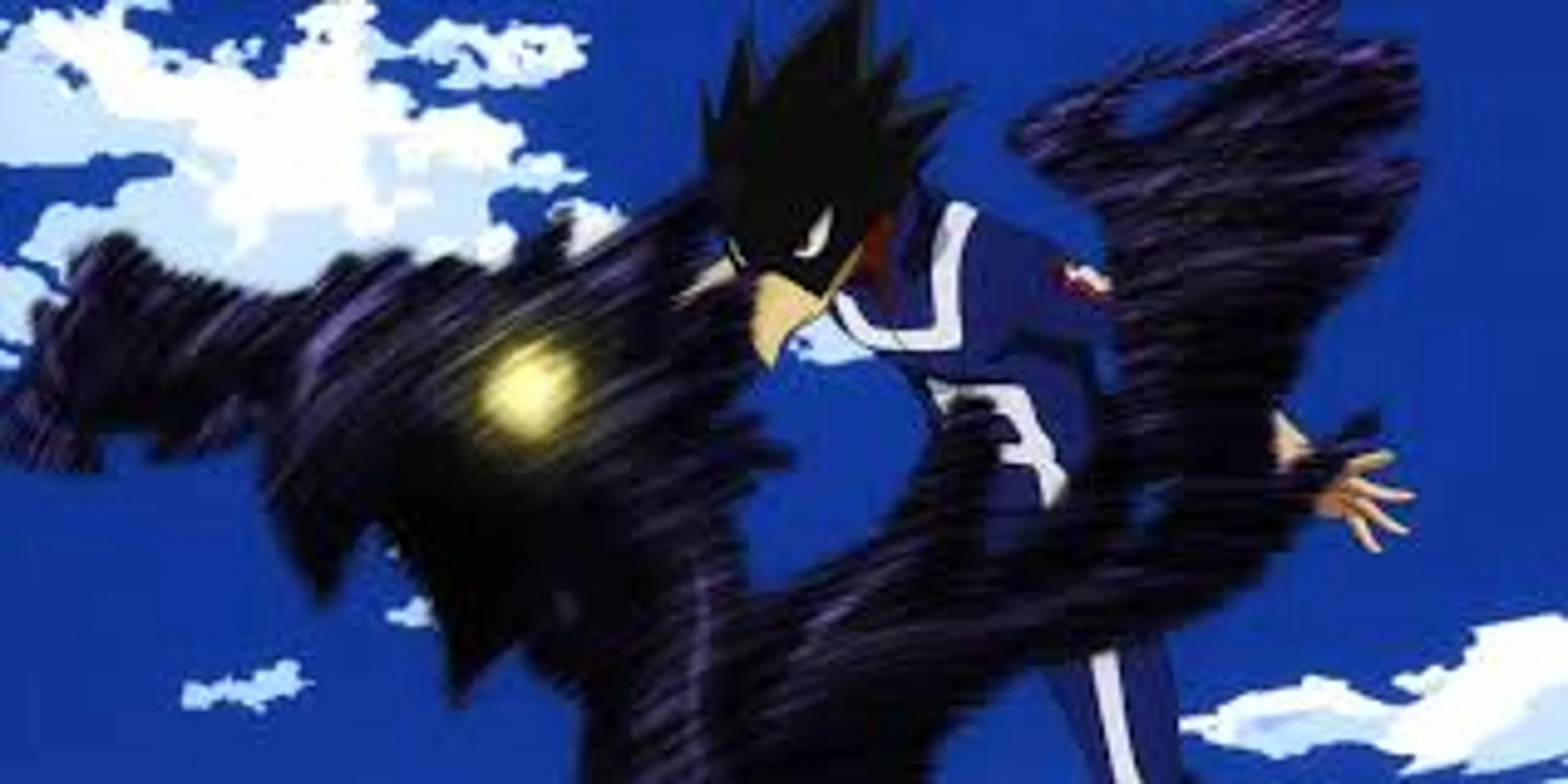 Fumikage Tokoyami với Quirk Dark Shadow mạnh mẽ trong bóng tối
