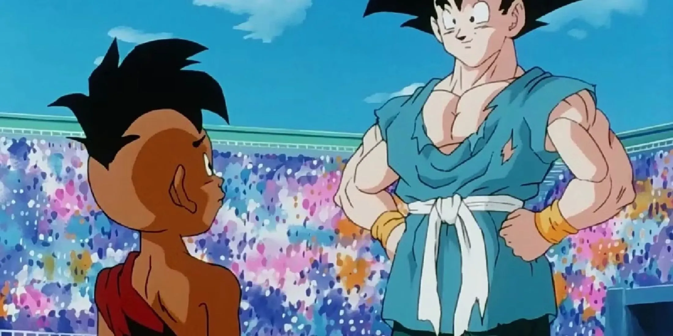 Goku bay đi cùng Uub trong cảnh cuối của Dragon Ball Z