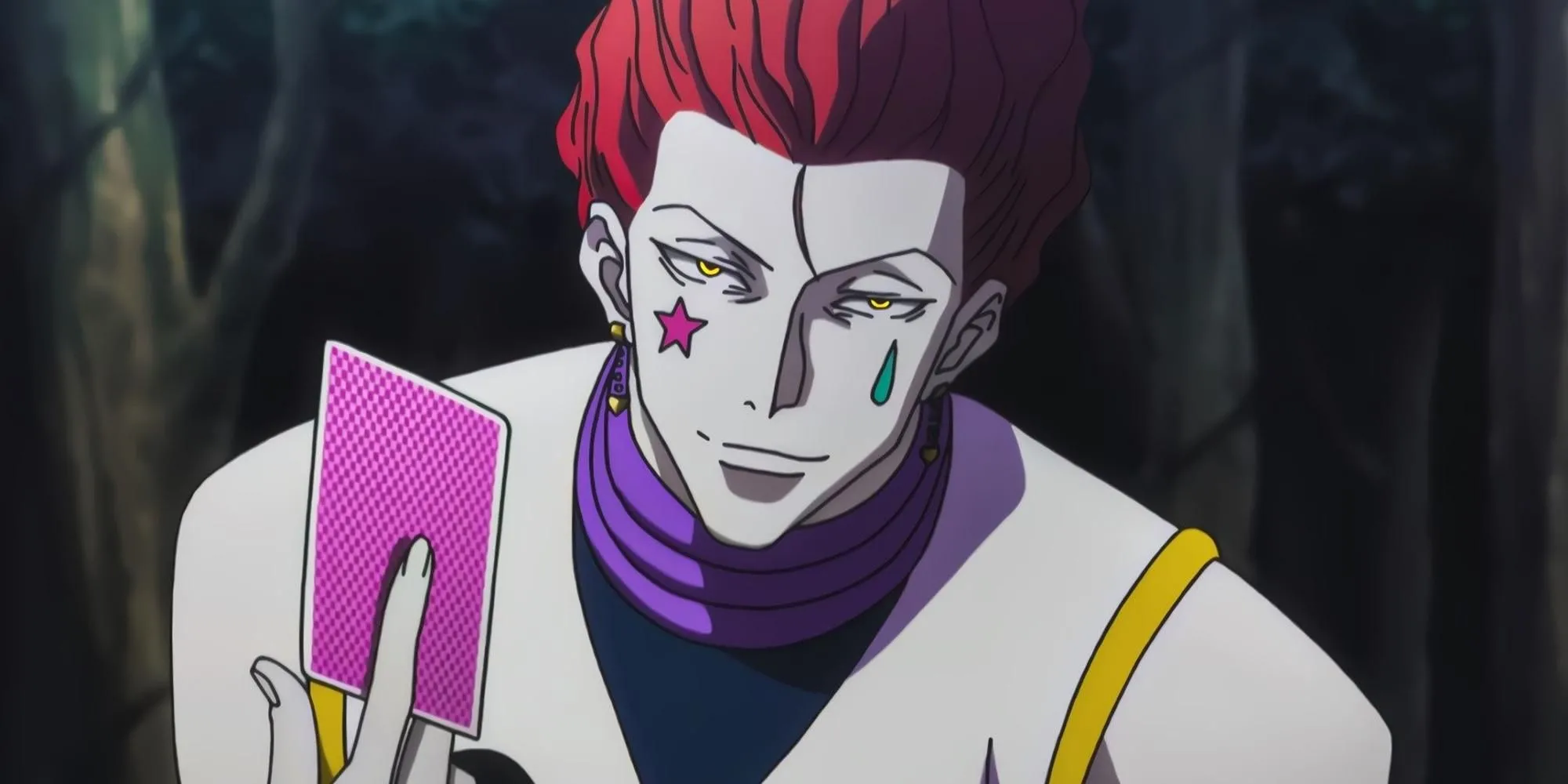 Hisoka Morow với nụ cười bí hiểm trong Hunter x Hunter