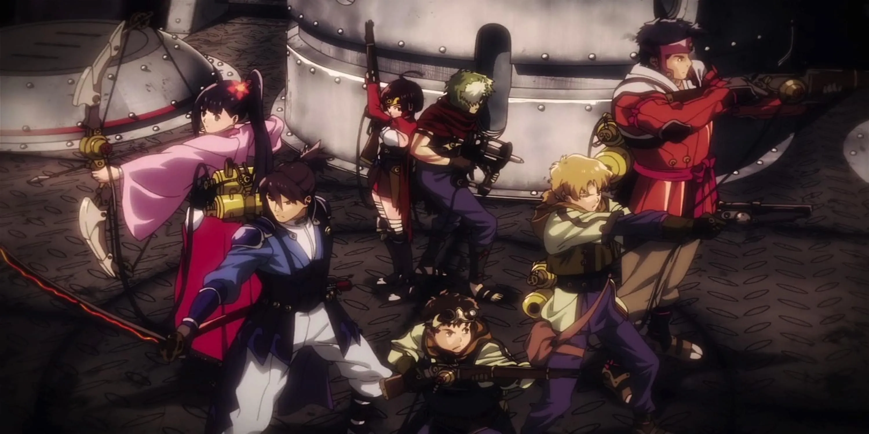 Ikoma và Mumei chiến đấu chống Kabane trong anime Kabaneri of the Iron Fortress