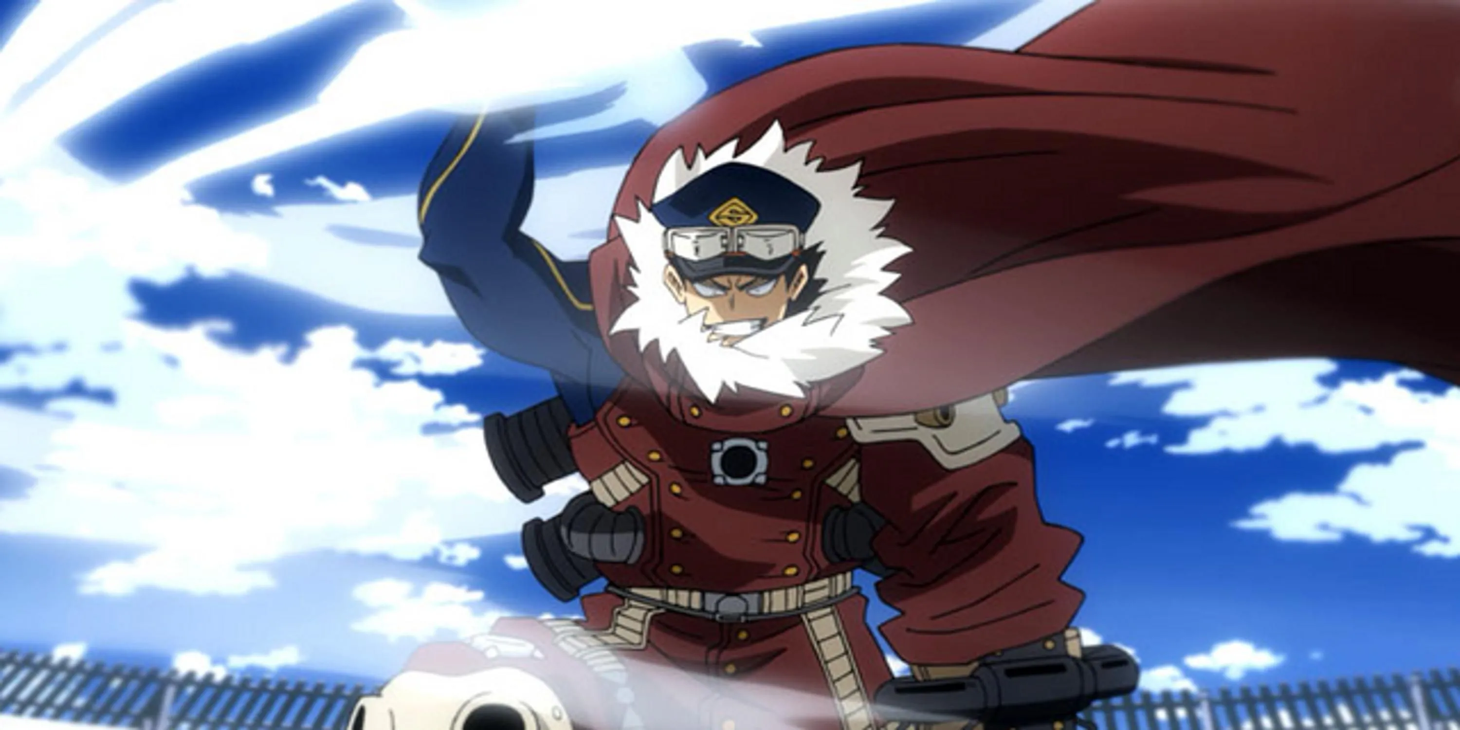 Inasa Yoarashi sử dụng Quirk Whirlwind để thao túng luồng không khí trong My Hero Academia