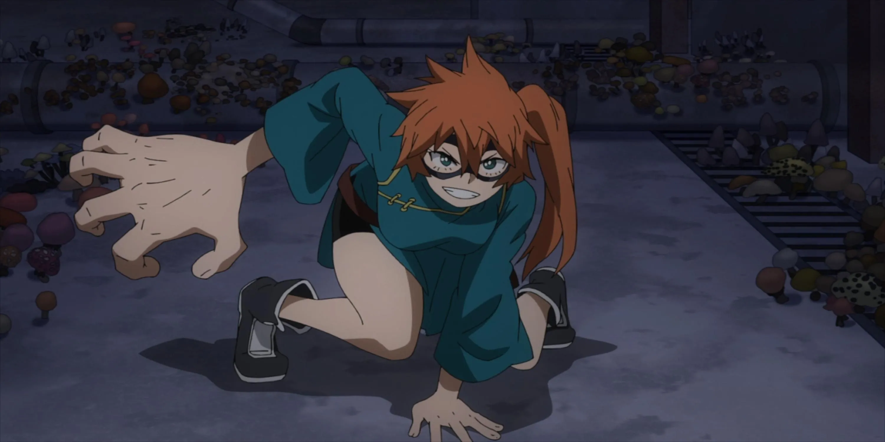 Itsuka Kendo sử dụng Quirk Big Fist với đôi tay khổng lồ trong My Hero Academia