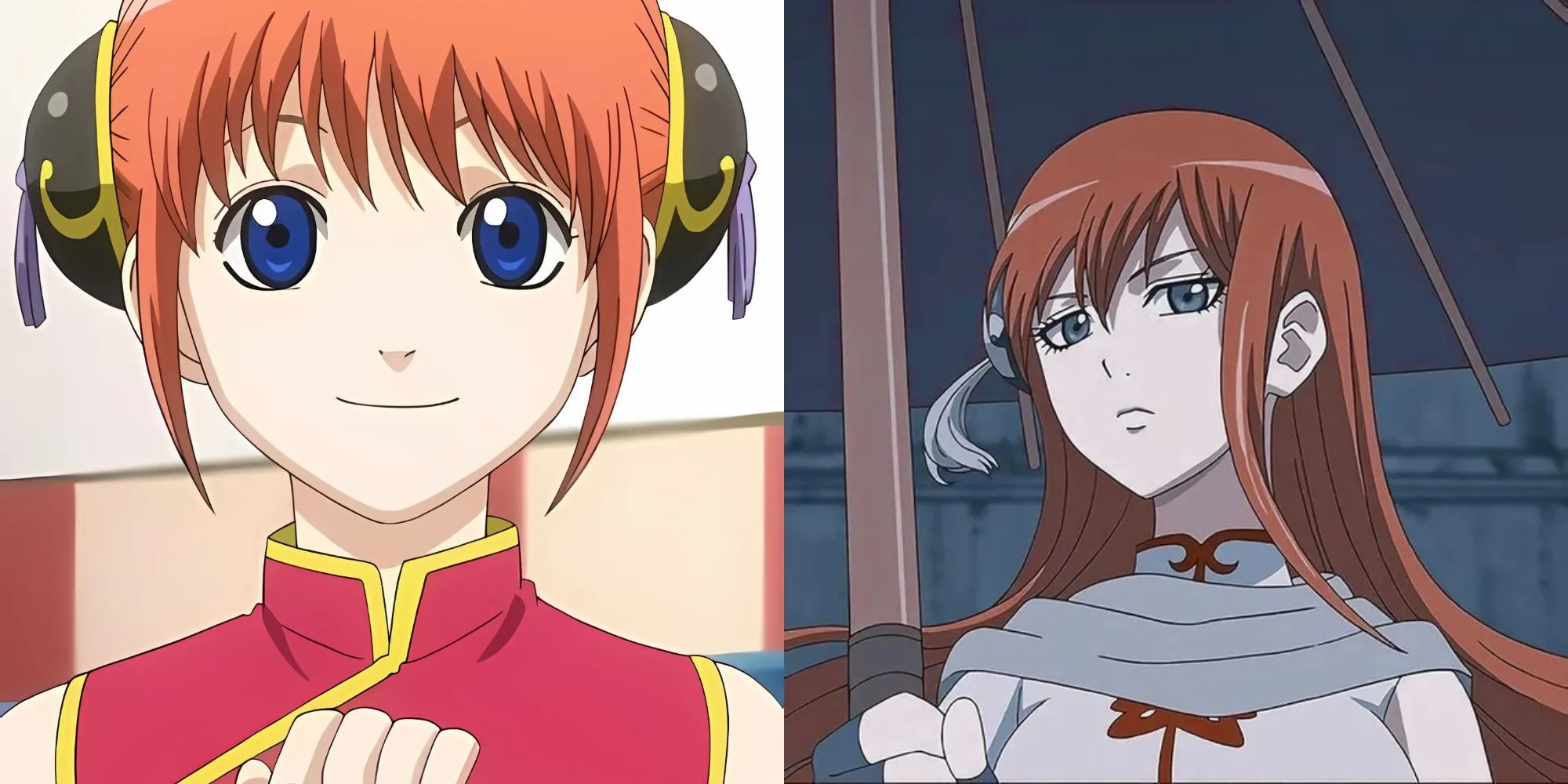 Kagura trong Gintama cầm chiếc ô đặc trưng