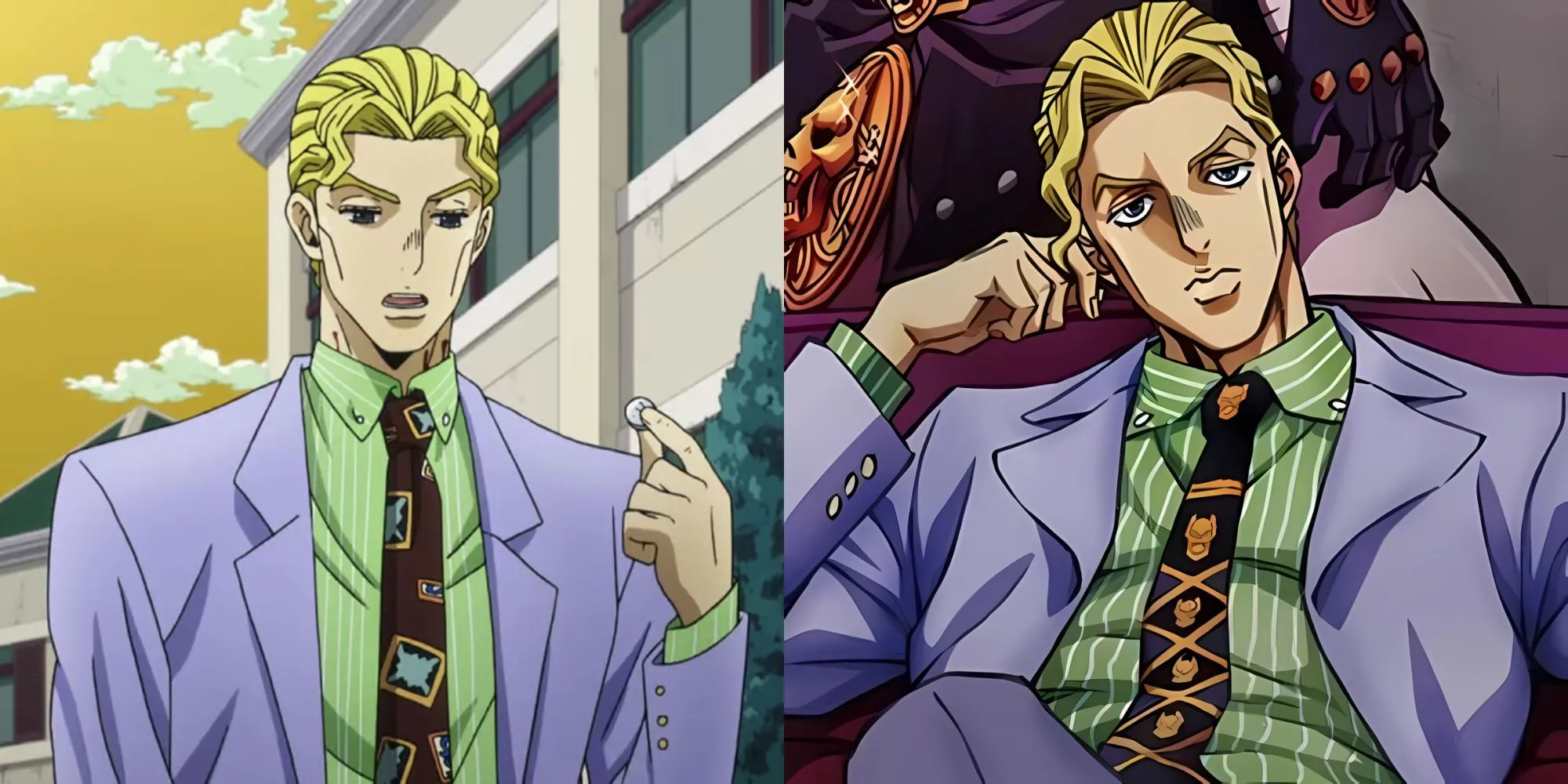 Kira Yoshikage trong JoJo's Bizarre Adventure Diamond Is Unbreakable, vuốt ve một bàn tay đã bị cắt rời