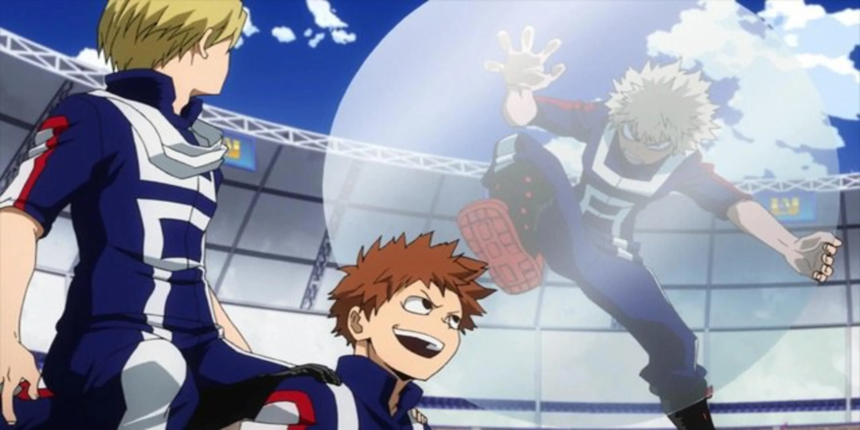 Kosei Tsuburaba, học sinh Lớp 1-B, sử dụng Quirk Solid Air tạo ra bức tường khí trong My Hero Academia