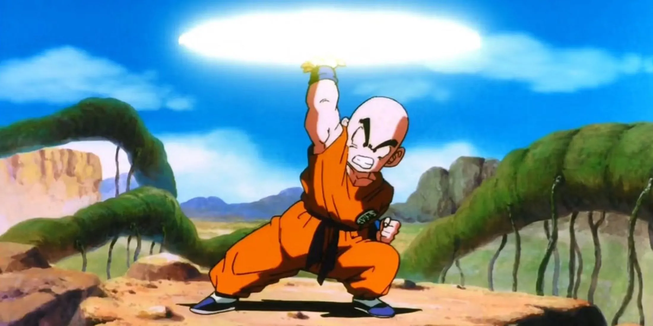 Krillin sử dụng chiêu thức Đĩa Năng Lượng (Destructo Disc) trong Dragon Ball Z