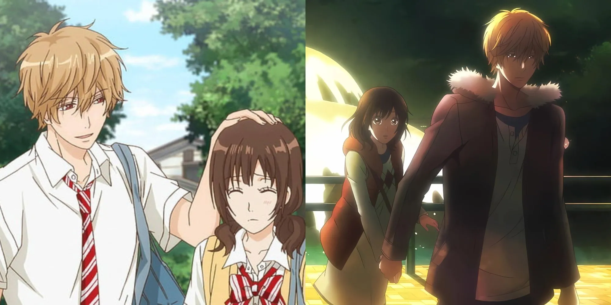 Kyouya Sata (hoàng tử đen) và Erika Shinohara (cô gái sói) trong anime Wolf Girl &amp; Black Prince
