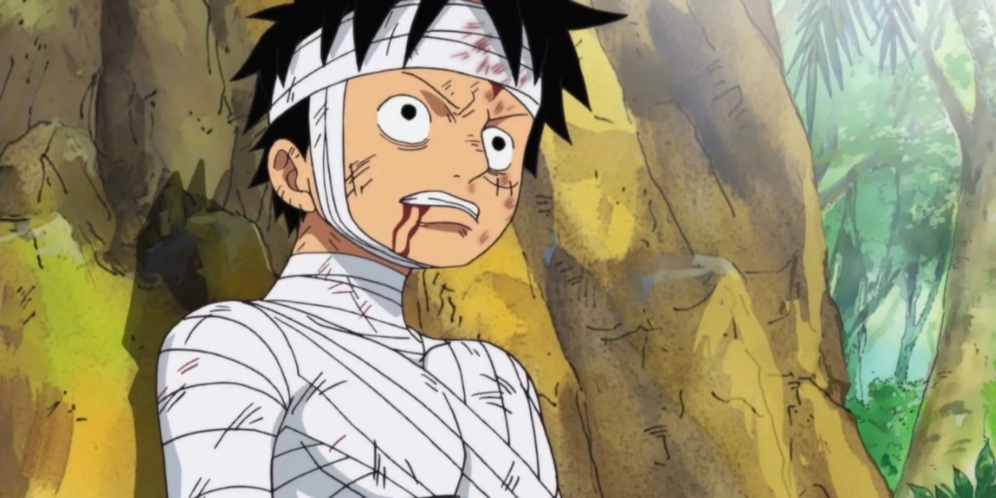 Luffy suy sụp sau trận Marineford cùng Jimbei