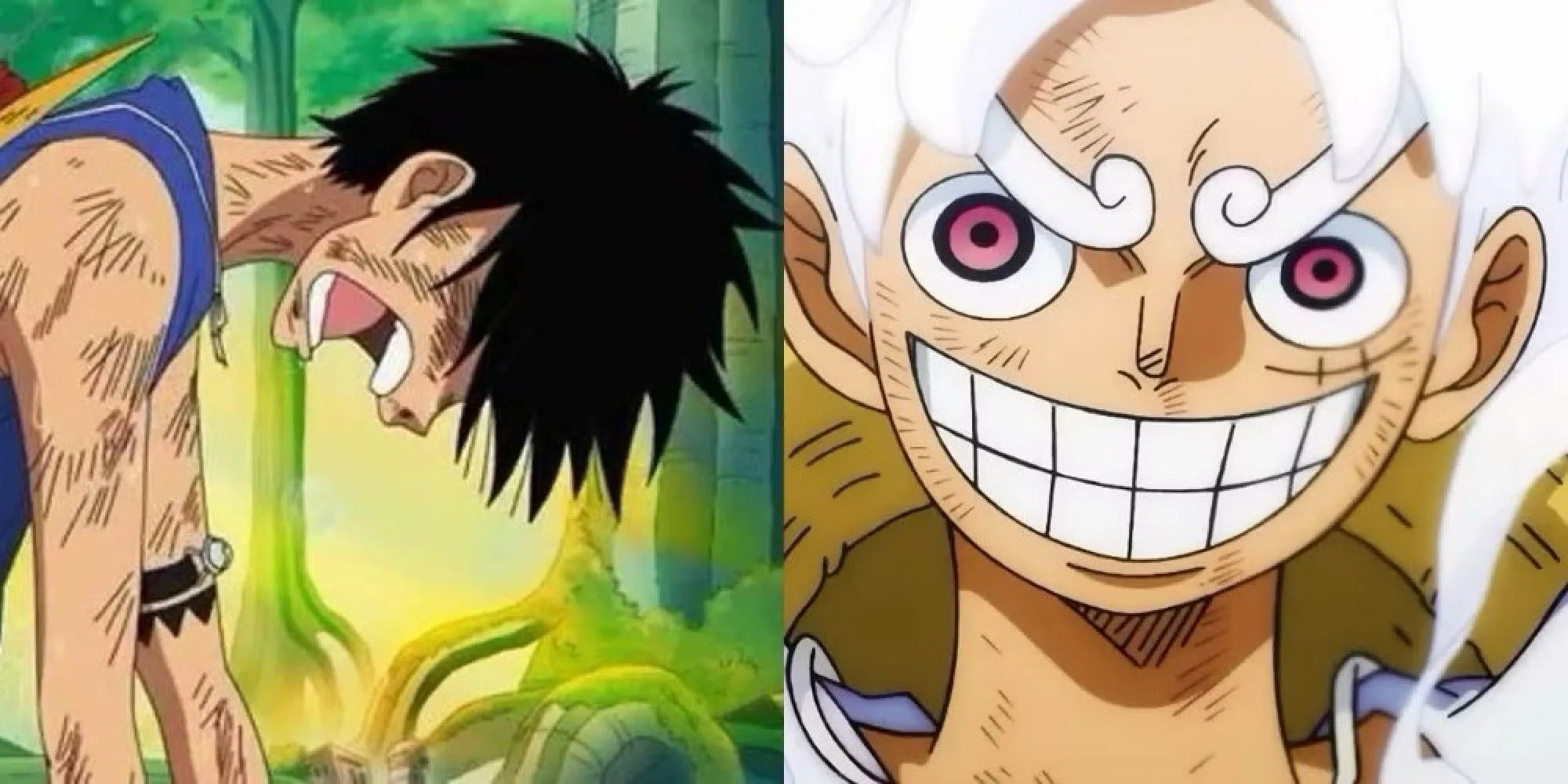 Luffy trong trang phục Gear 5 trên đảo Egghead