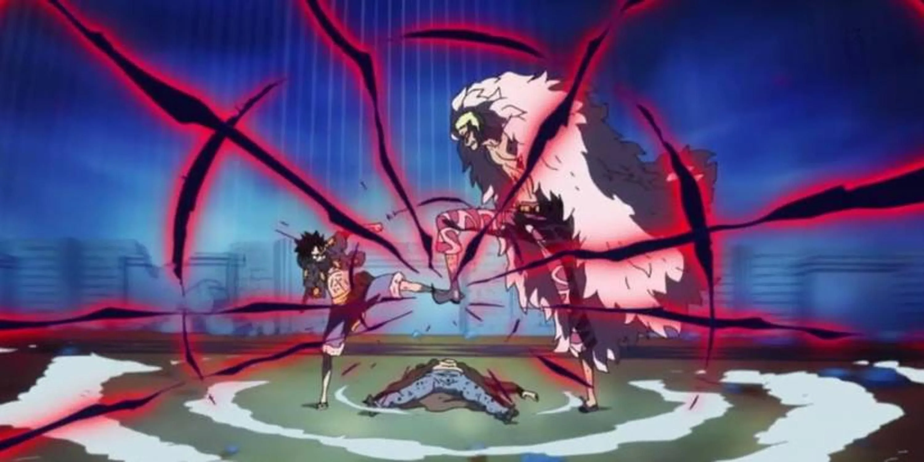 Luffy tung đòn King Kong Gun Gear Fourth kết liễu Doflamingo, giải phóng Dressrosa khỏi ách thống trị của Thiên Long Nhân