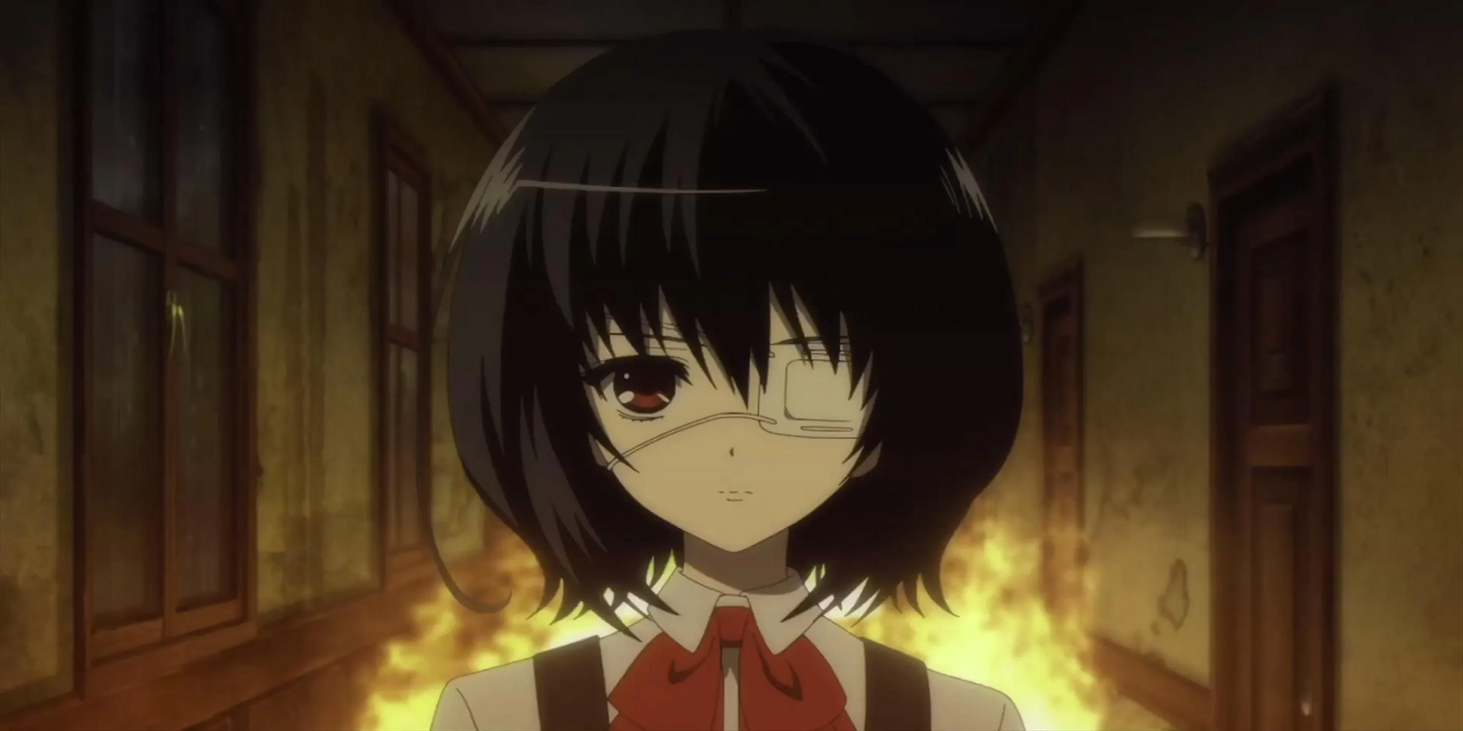 Mei Misaki với chiếc bịt mắt đặc trưng trong anime kinh dị Another