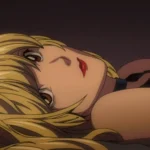 Misa Amane trong Death Note nhìn nghiêng, thể hiện sự xảo quyệt