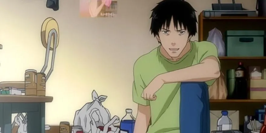 Một nhân vật từ anime Welcome to the NHK, khắc họa nỗi cô lập xã hội và đấu tranh tâm lý.
