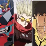 Một số poster anime lấy bối cảnh tương lai, bao gồm Ghost in the Shell, Cowboy Bebop, và các bộ khác.