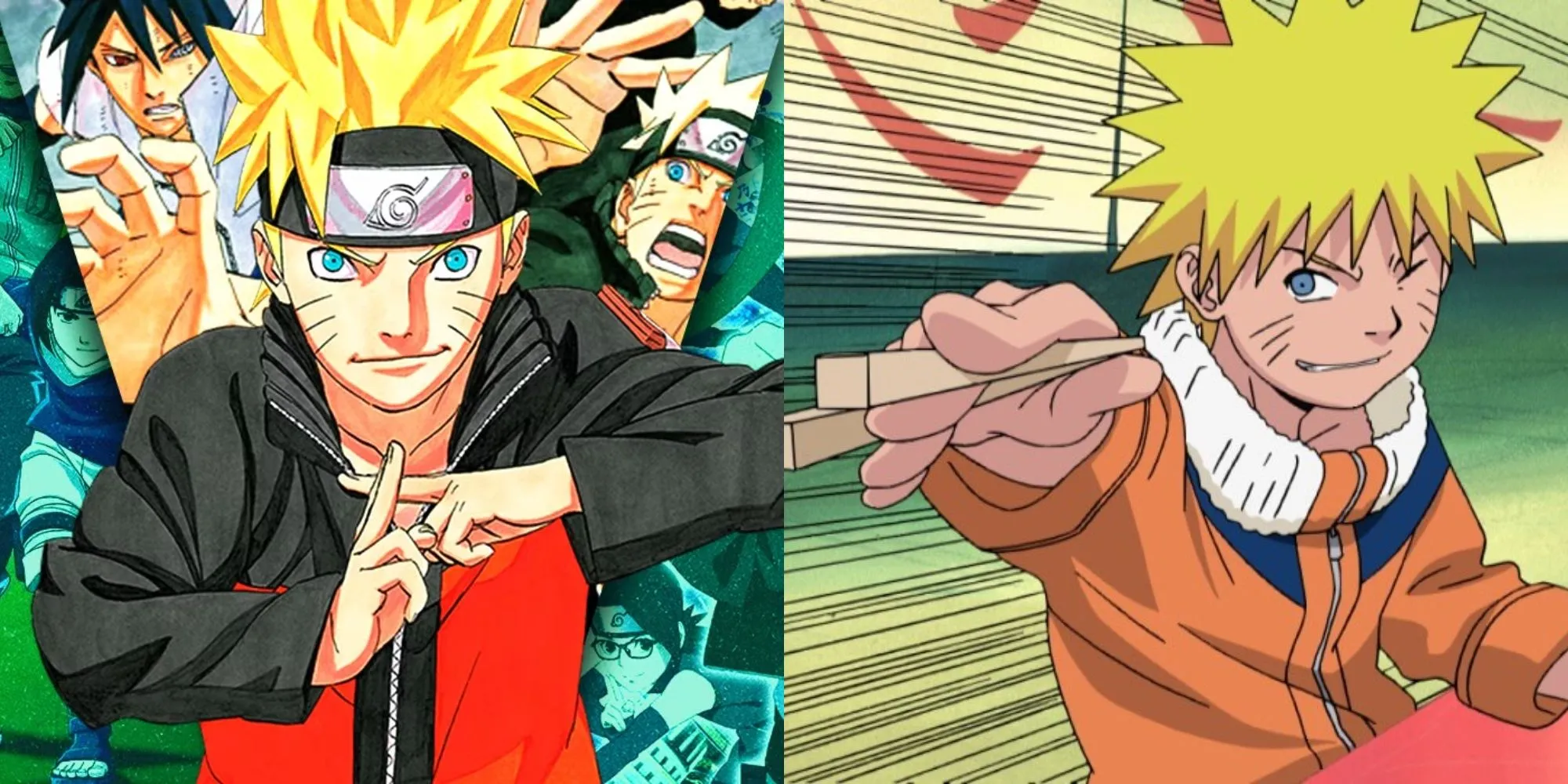 Naruto Uzumaki với băng đô làng Lá và kiểu tóc đặc trưng