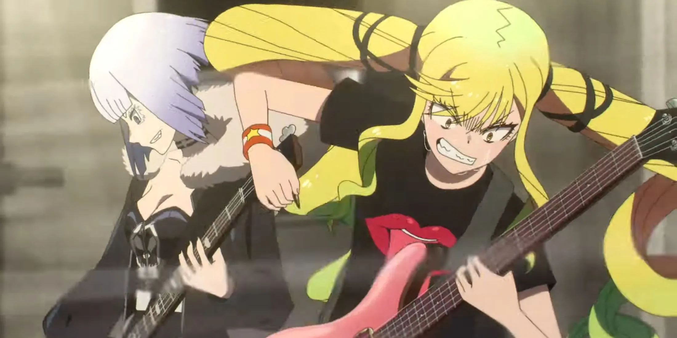 Nhân vật chính Lilisa Suzunomiya cùng ban nhạc trong anime Rock Is A Lady's Modesty