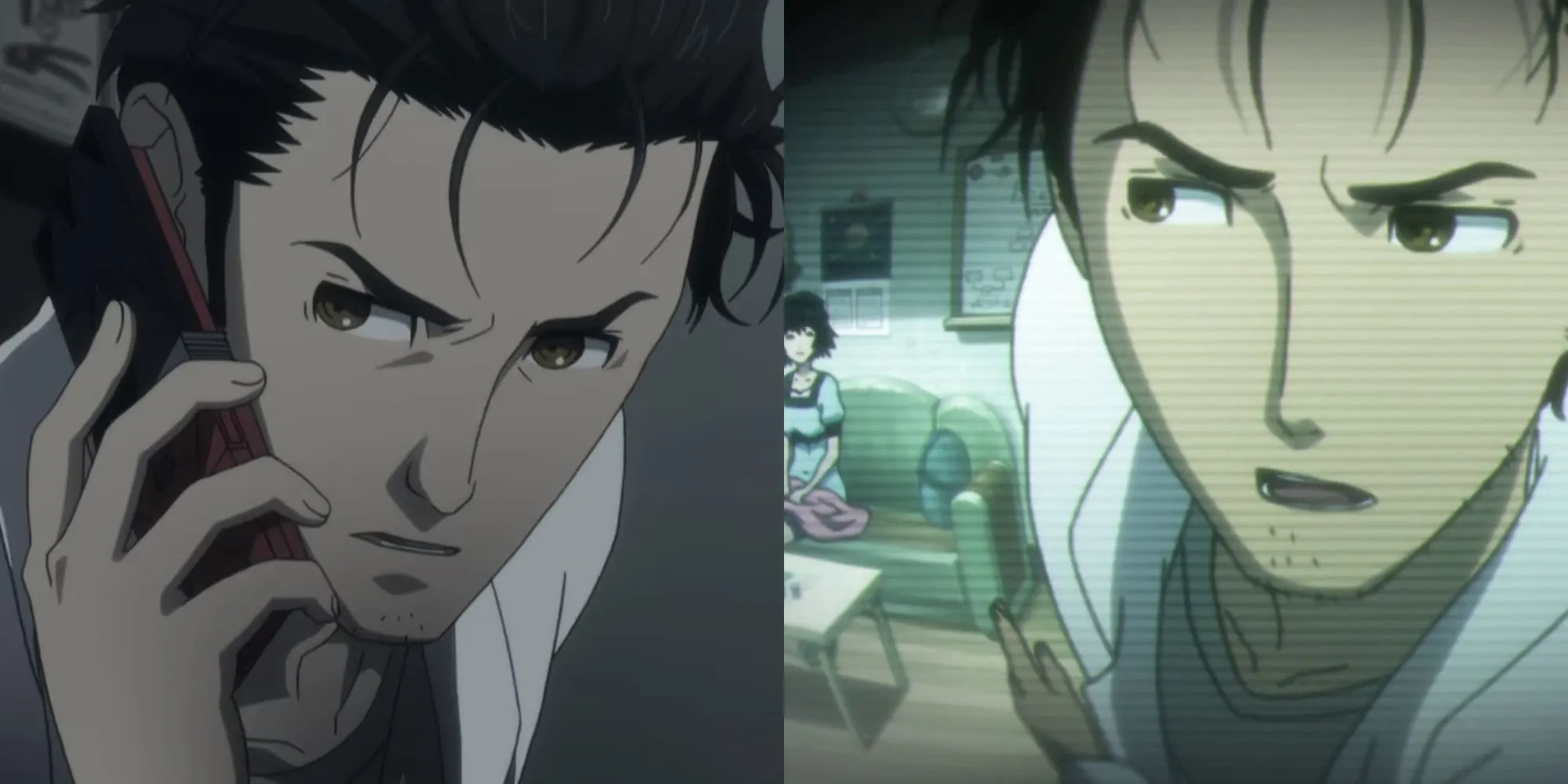 Nhân vật chính Okabe Rintaro giữa khung cảnh Akihabara trong tập 1 Steins;Gate đầy bí ẩn