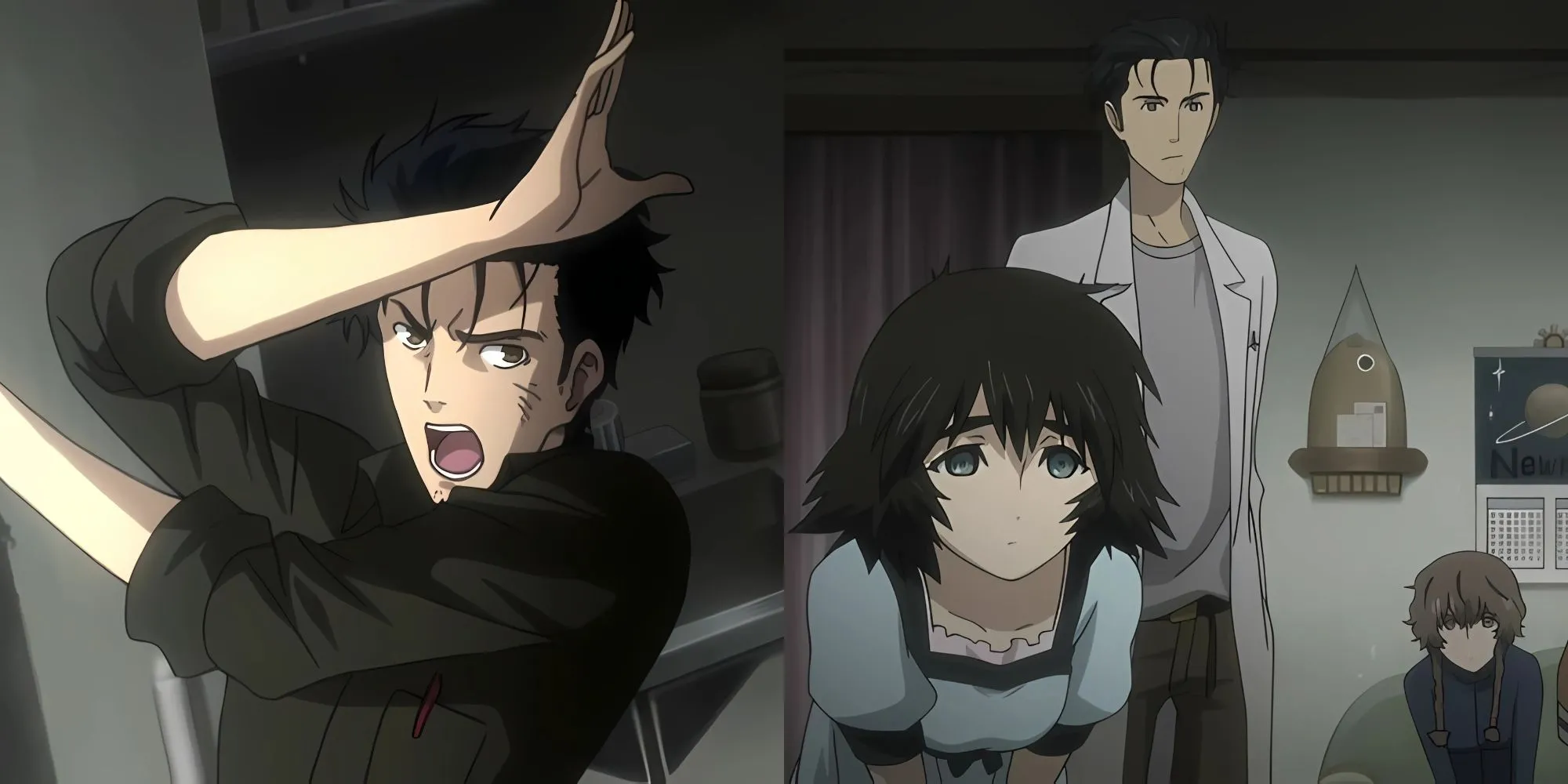 Nhân vật chính Okabe Rintaro và Kurisu Makise trong Steins;Gate