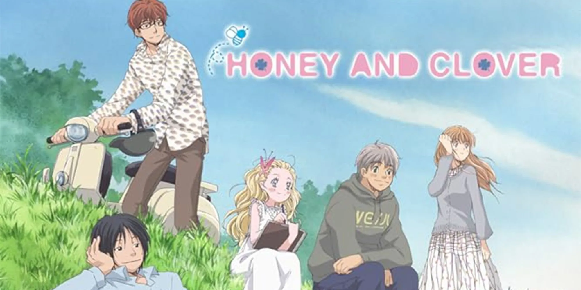 Nhóm nhân vật chính trong Honey and Clover, khắc họa hành trình tìm kiếm bản thân và tình yêu ở tuổi trưởng thành.