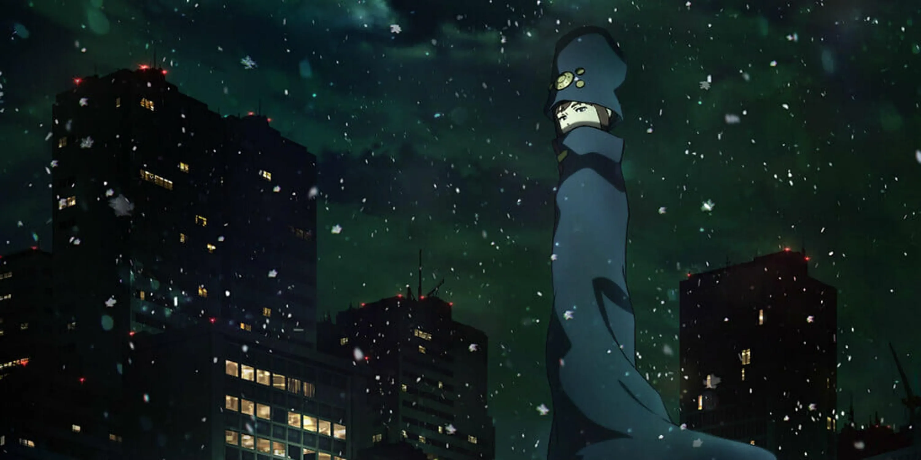 Poster anime Boogiepop and Others với tông màu u ám và hình ảnh nhân vật chính