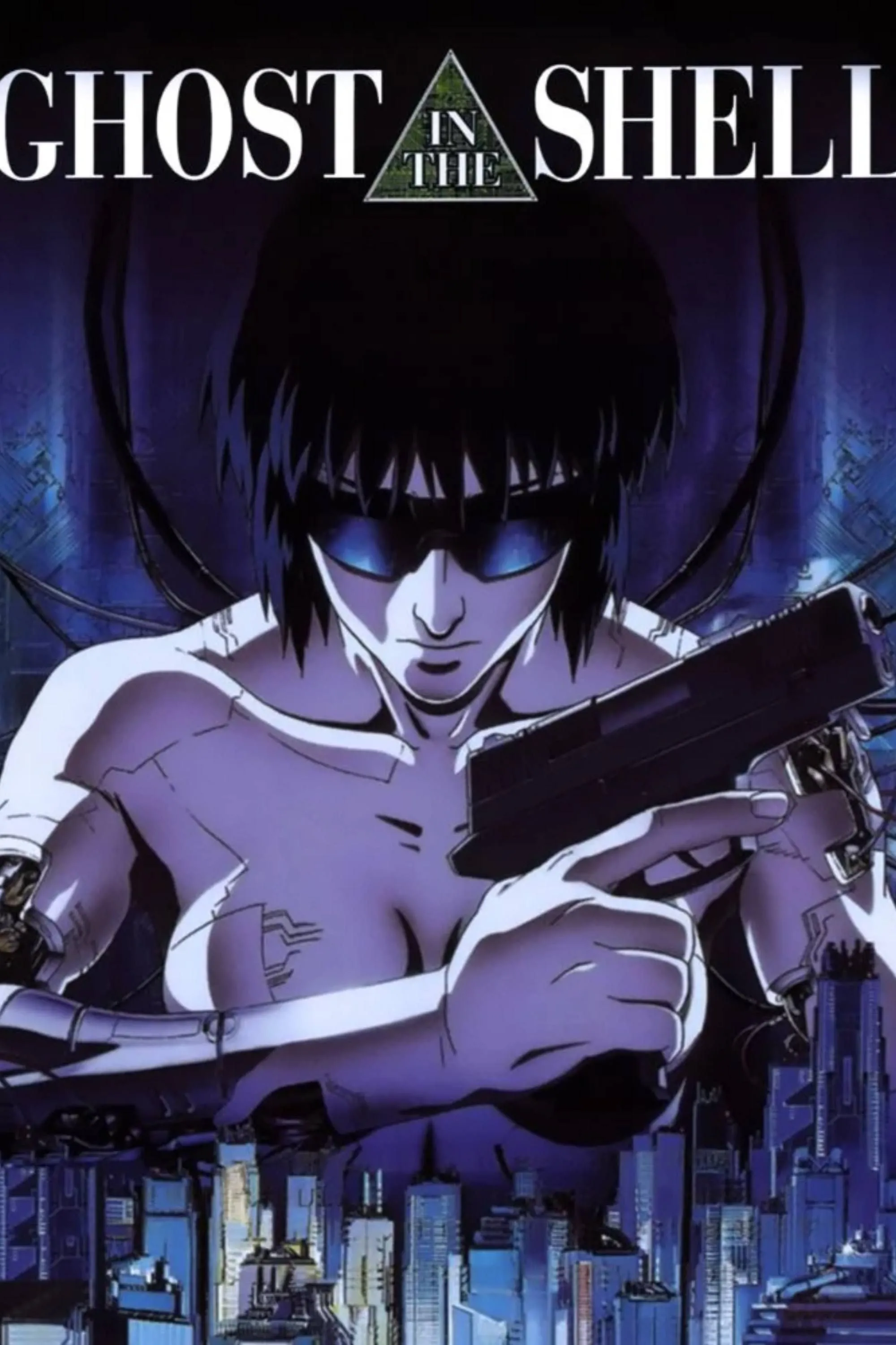 Poster chính thức của bộ phim anime Ghost in the Shell ra mắt năm 1995.