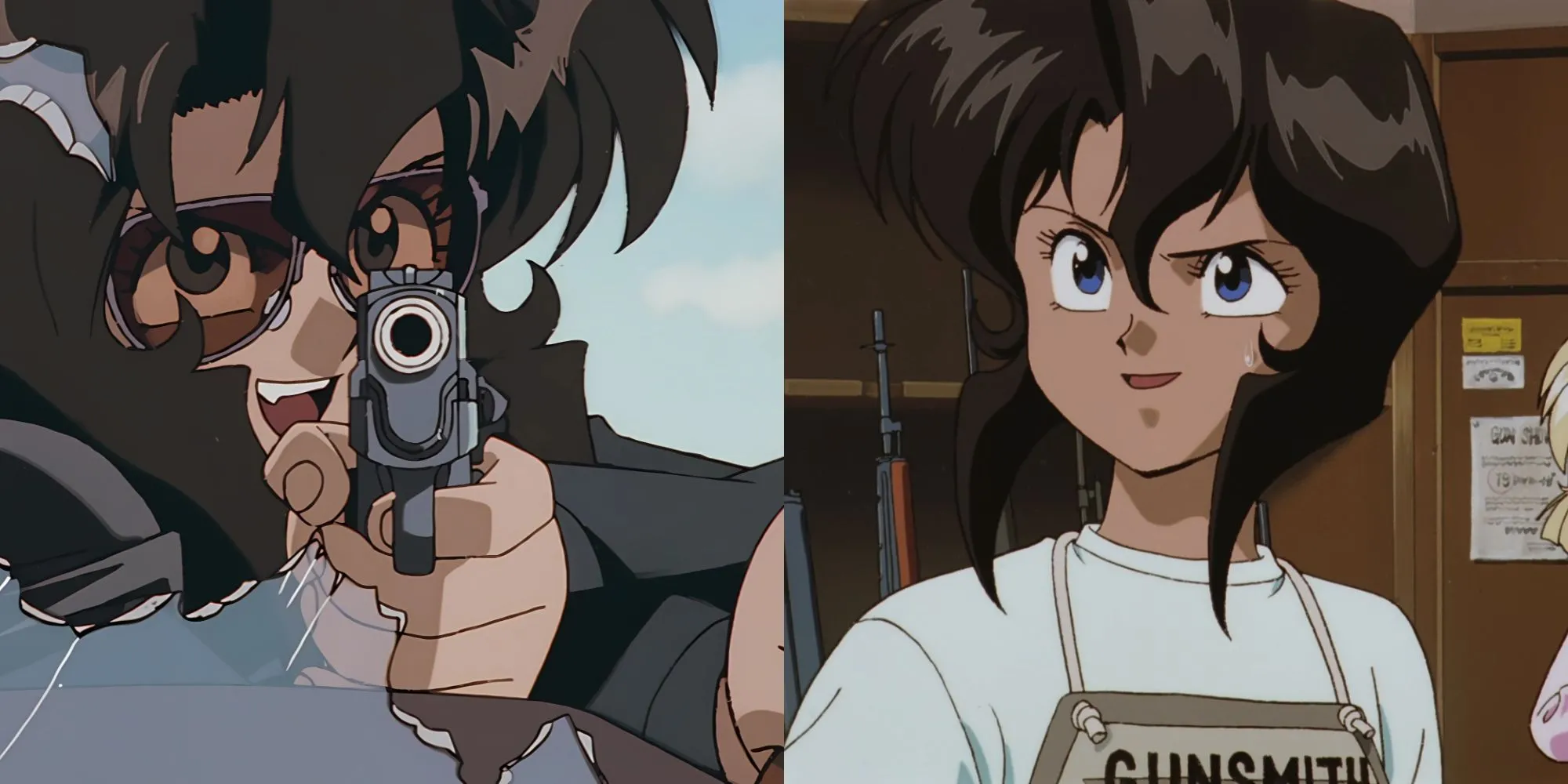 Rally Vincent cầm súng lục trong Gunsmith Cats