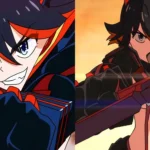 Ryuko Matoi trong Kill la Kill cầm một nửa lưỡi kéo đỏ