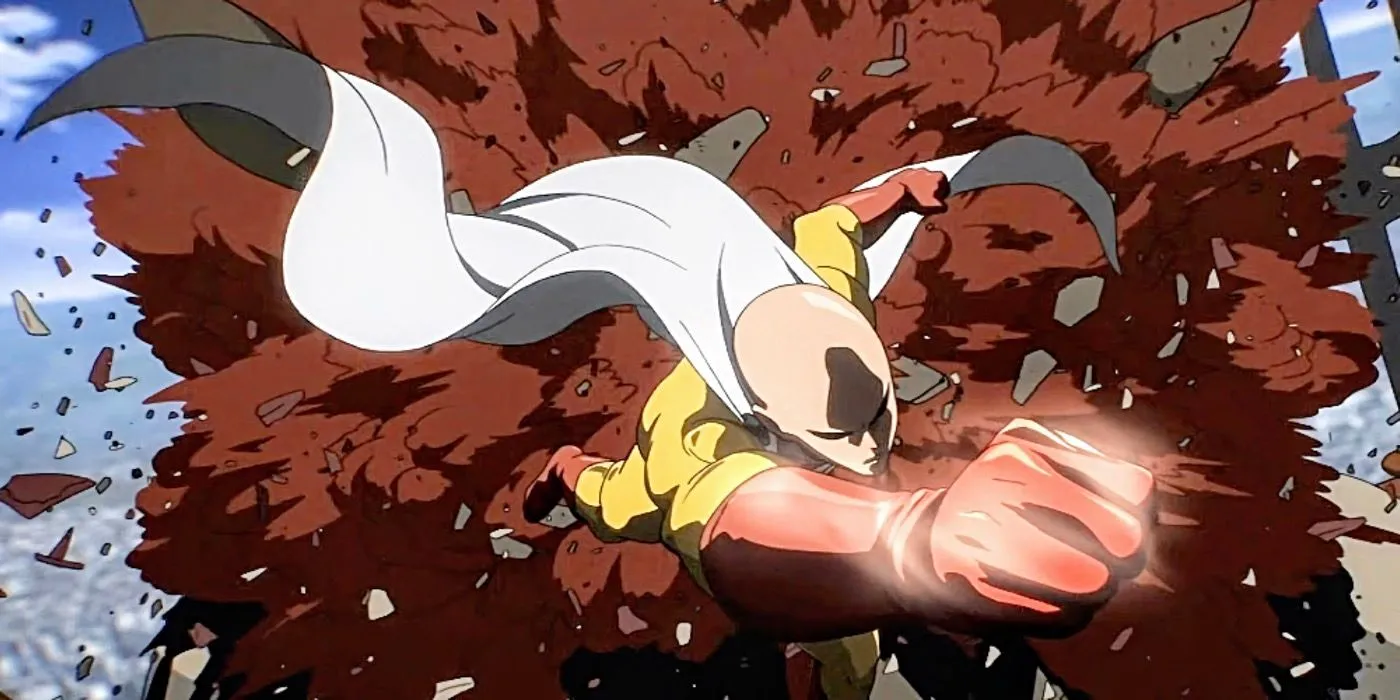Saitama từ One Punch Man, người hùng có sức mạnh đấm bay mọi kẻ thù và có thể vô tình hủy diệt hành tinh
