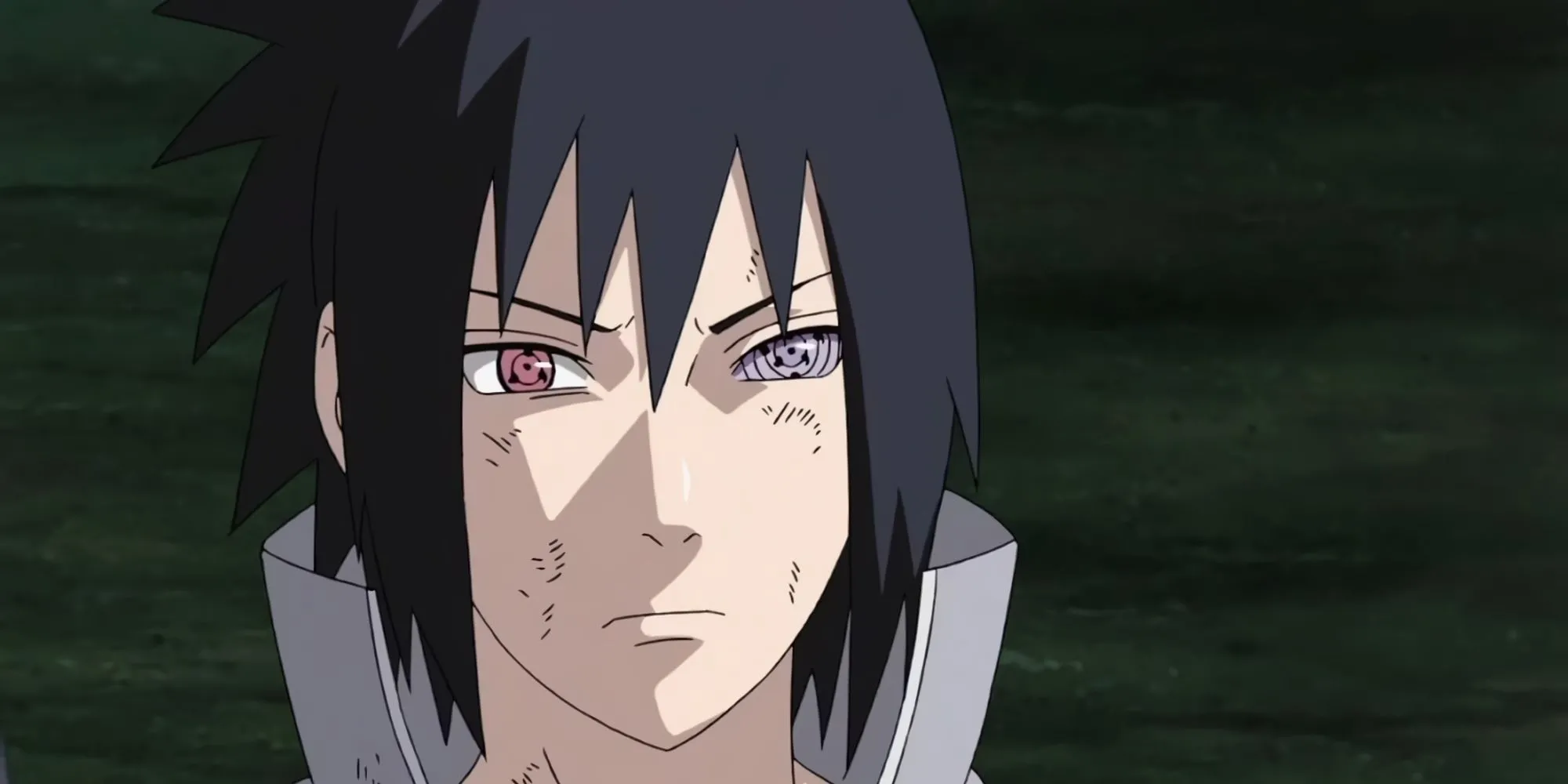 Sasuke Uchiha với Sharingan và Rinnegan, sở hữu sức mạnh tối thượng