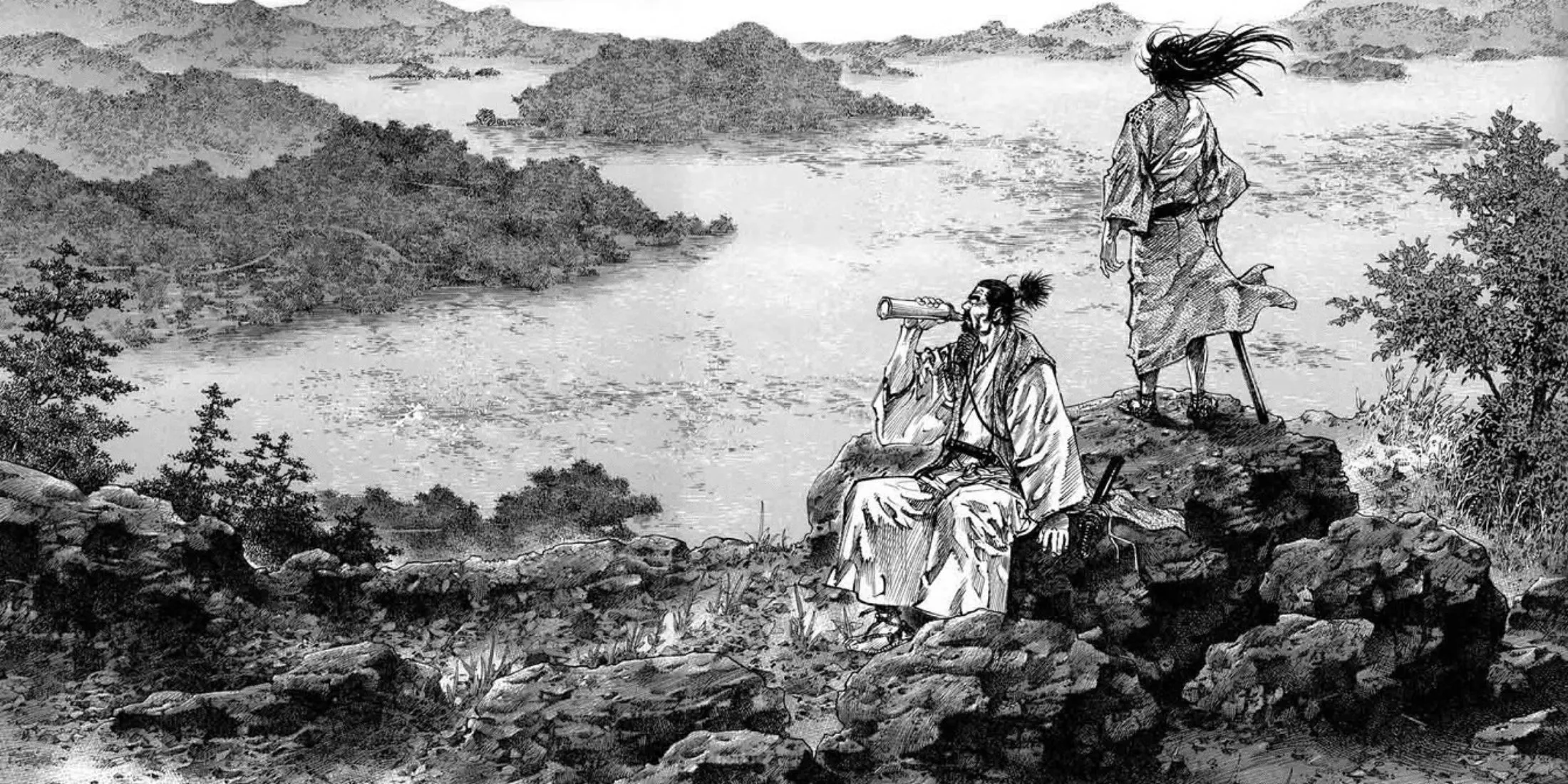 Tác phẩm minh họa tuyệt đẹp từ manga Vagabond của Takehiko Inoue về kiếm sĩ Miyamoto Musashi