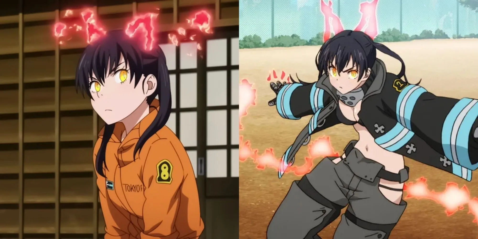 Tamaki Kotatsu sử dụng lửa Nekomata trong Fire Force