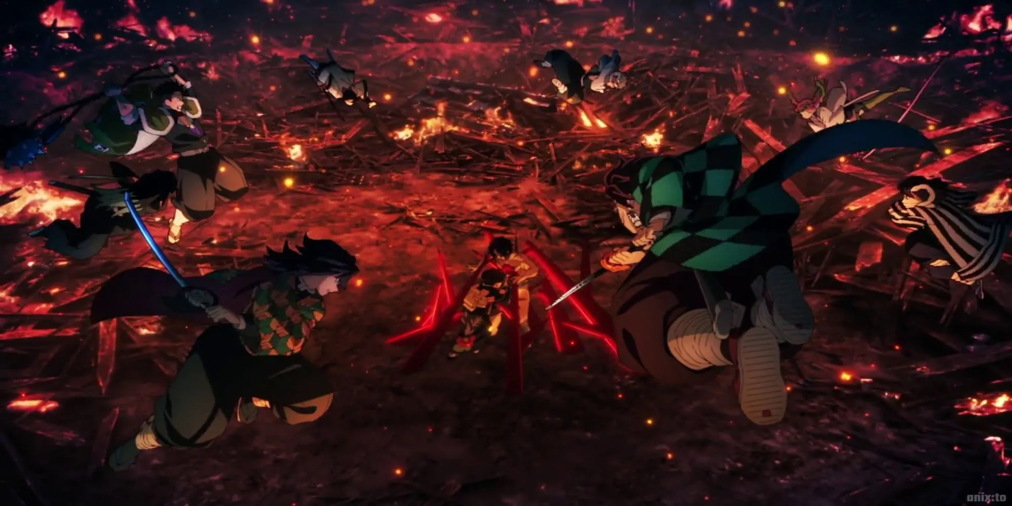 Tanjiro Kamado cùng các Trụ (Hashira) đối đầu với chúa quỷ Muzan trong Demon Slayer