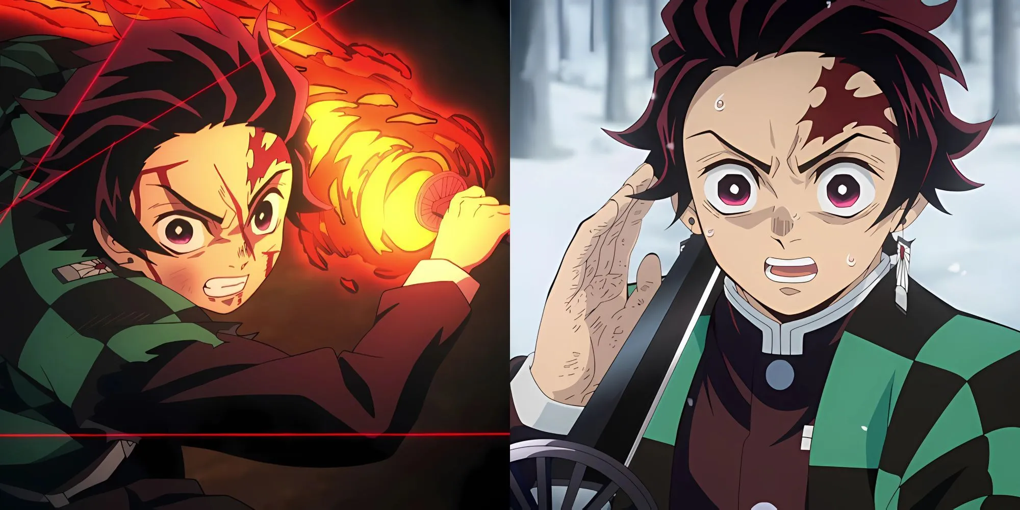 Tanjiro sử dụng Hơi thở của Nước trong trận chiến Demon Slayer
