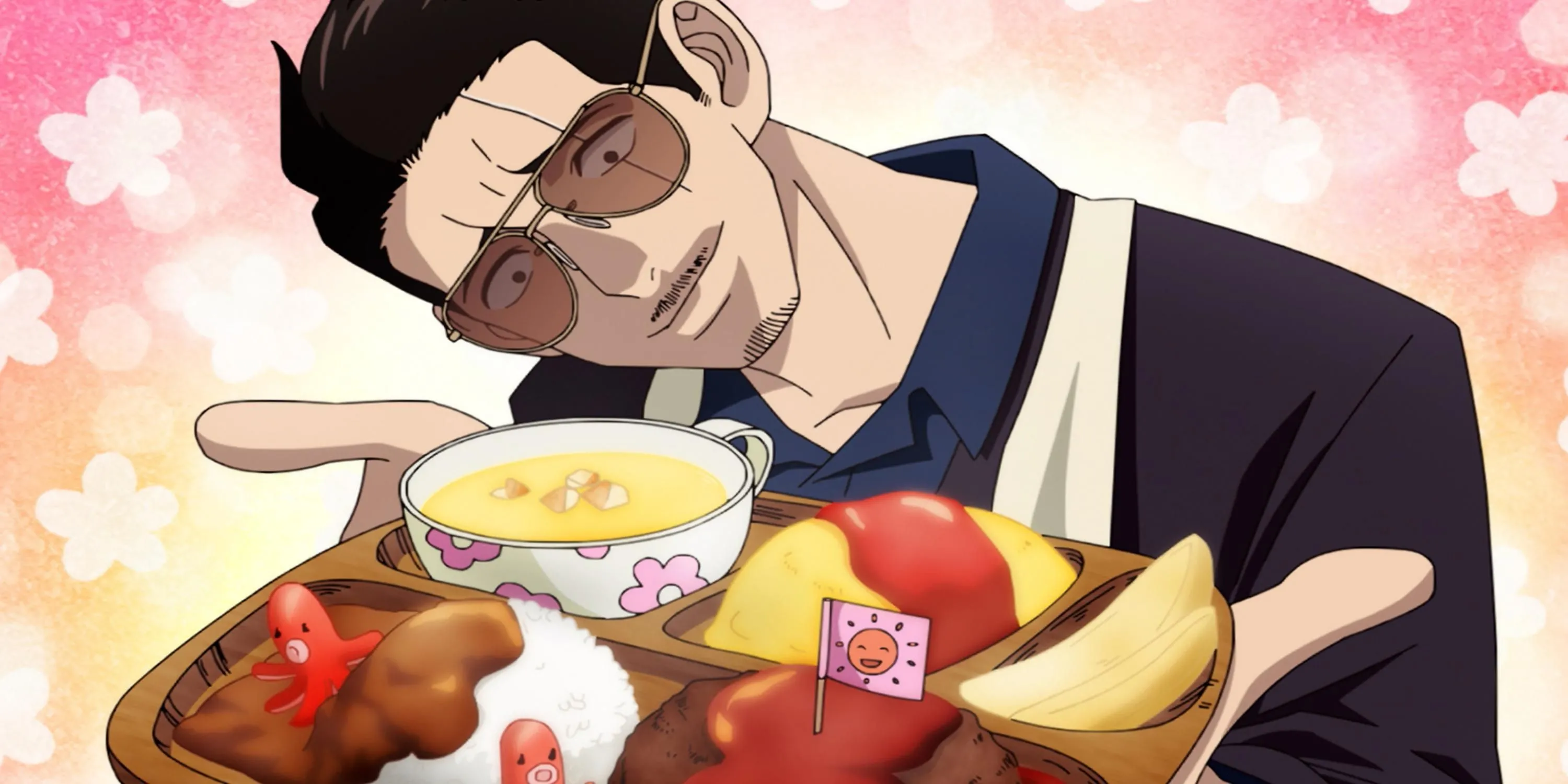 Tatsu, cựu yakuza Bất Tử Rồng, trong trang phục nội trợ trong anime Cực Đạo Nội Trợ