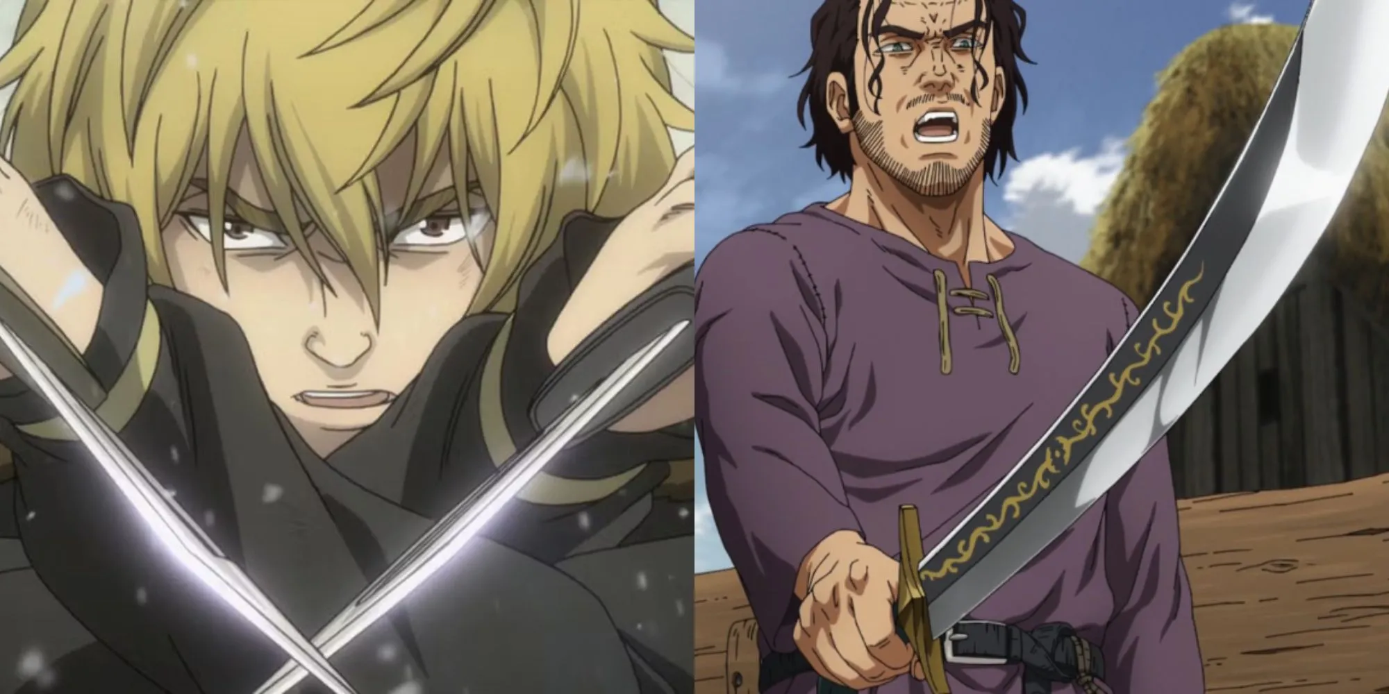 Thorfinn sử dụng hai con dao găm trong trận chiến Vinland Saga