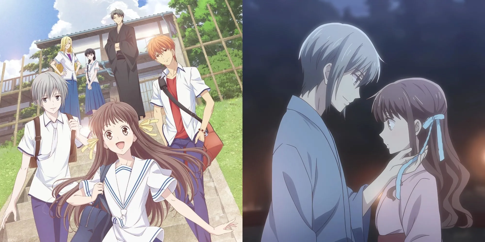 Tohru Honda và các thành viên gia đình Sohma biến hình động vật trong Fruits Basket