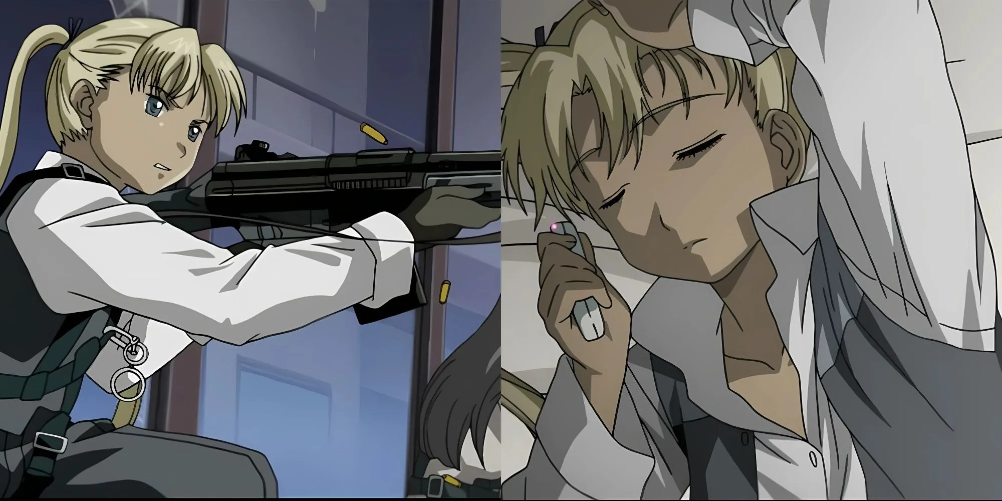 Triela với khẩu SPAS-12 trong anime Gunslinger Girl