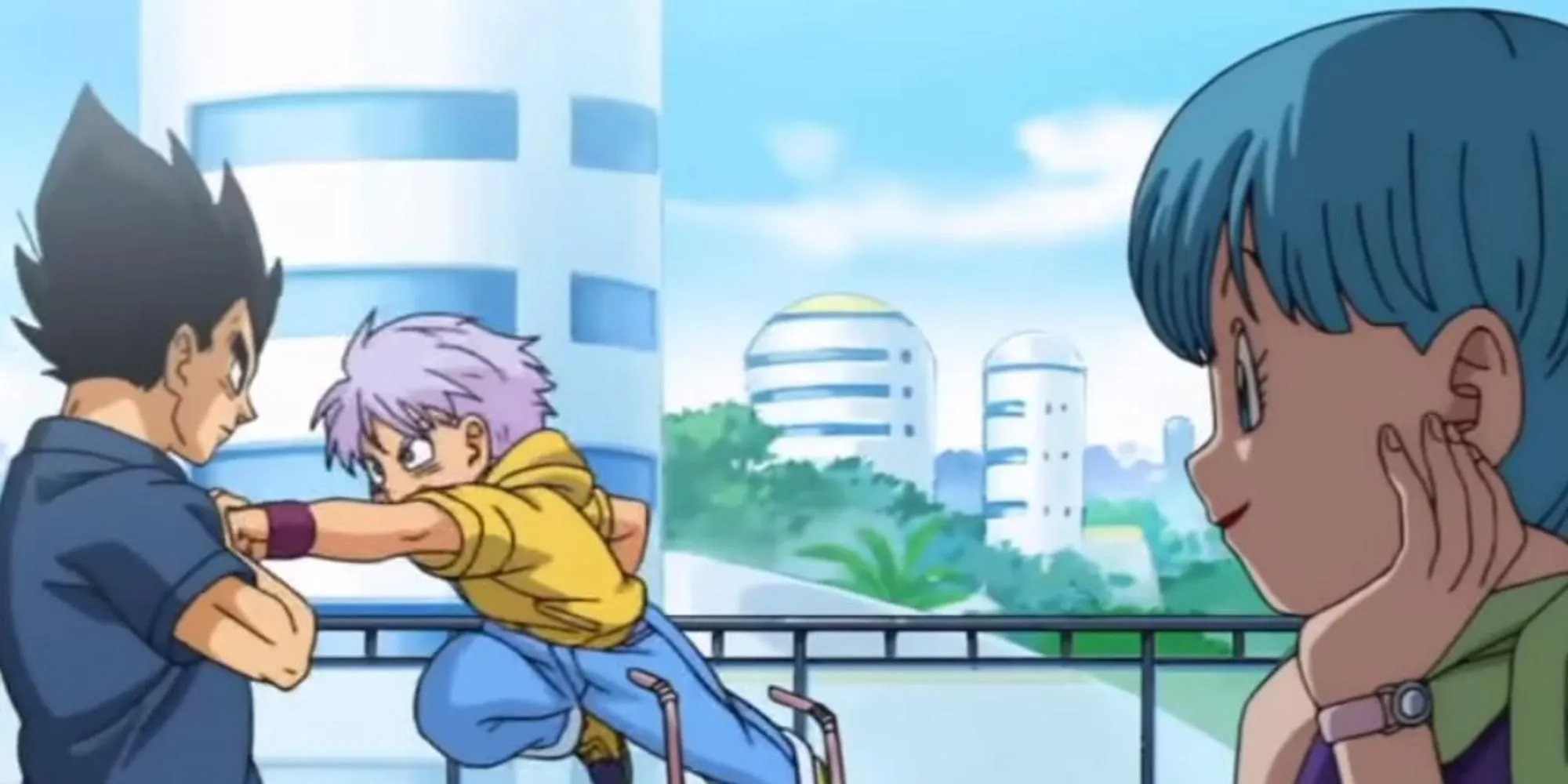 Trunks tập luyện chiến đấu với Vegeta