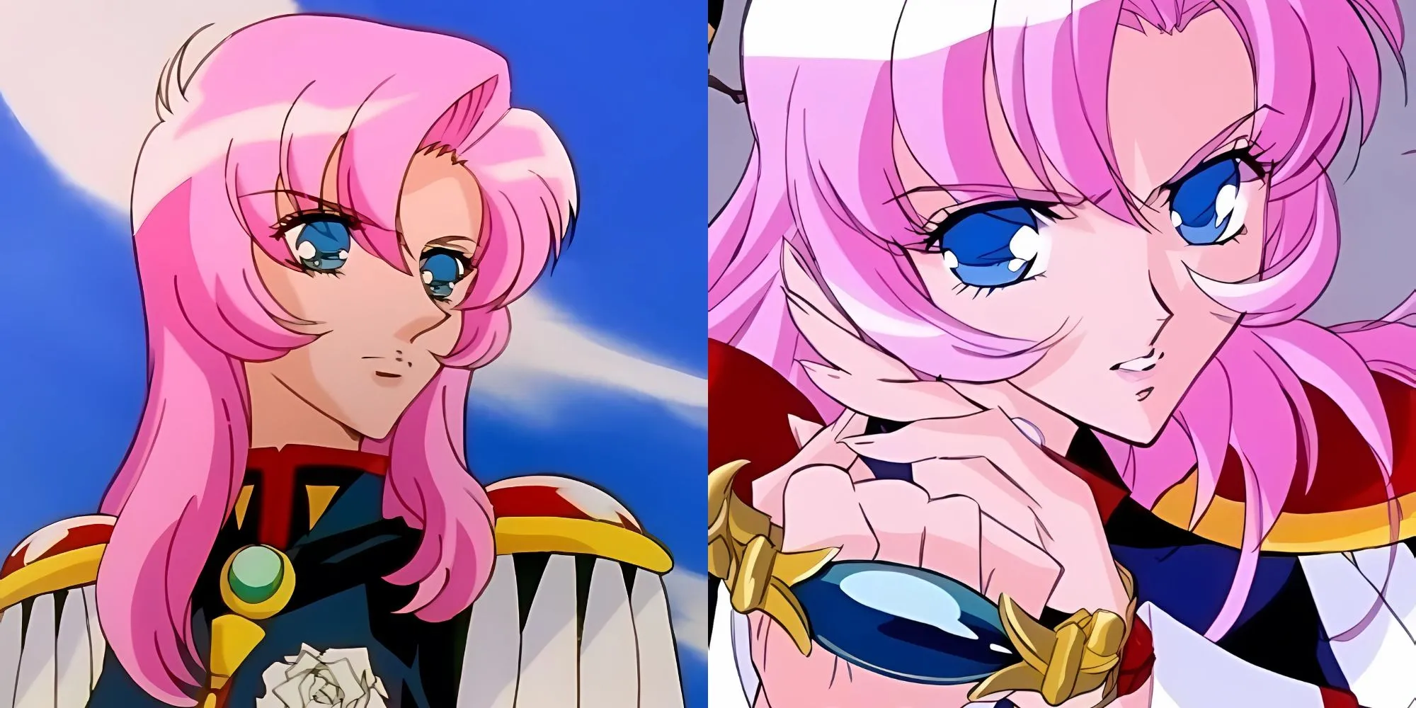 Utena Tenjou trong bộ đồng phục nam màu hồng