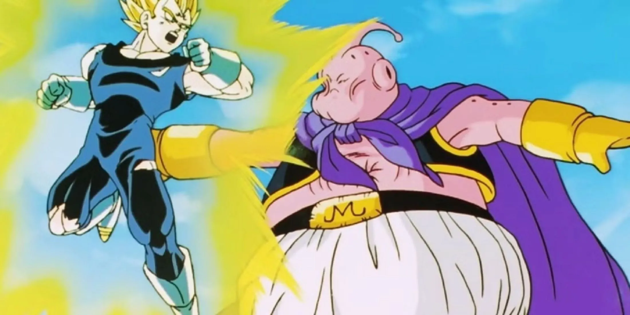 Vegeta chiến đấu với Majin Buu sau khi bị Babidi thao túng