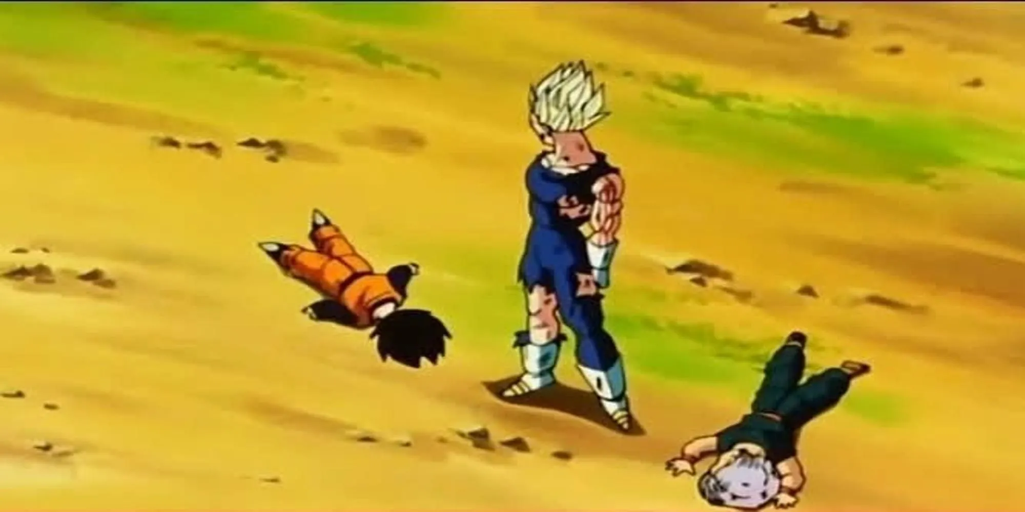 Vegeta đánh ngất Trunks và Goten trong Saga Majin Buu