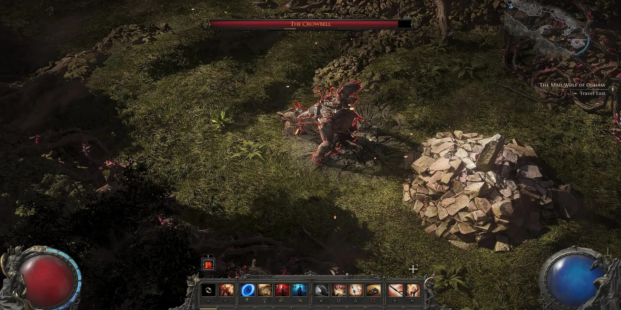 Người chơi Path of Exile 2 đối mặt với một con boss tùy chọn trong hầm ngục u tối